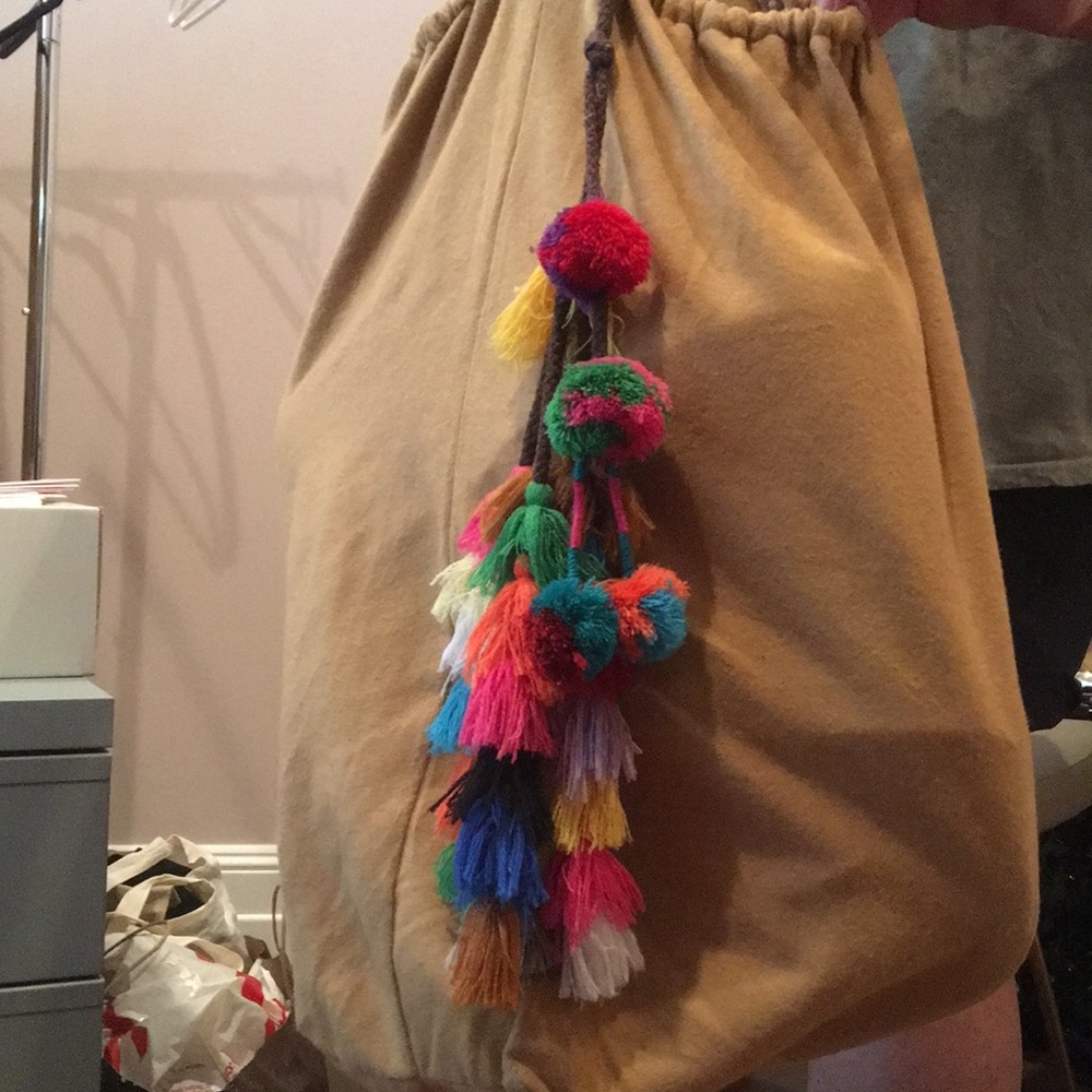 Purse fob - handmade cotton pompous and tassels - Picture 5 of 5